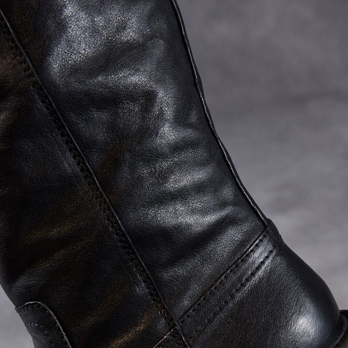 Women's Comfort Leather Warm Furred Mid-Calf Boots