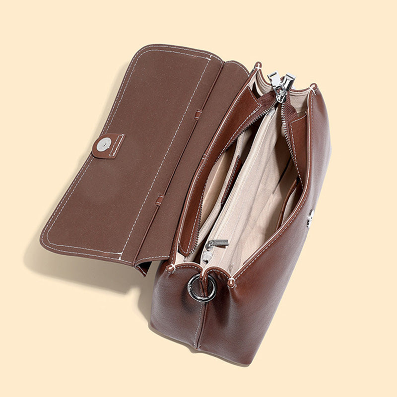 Women Solid Soft Leather Casual Purse-RAIIFY