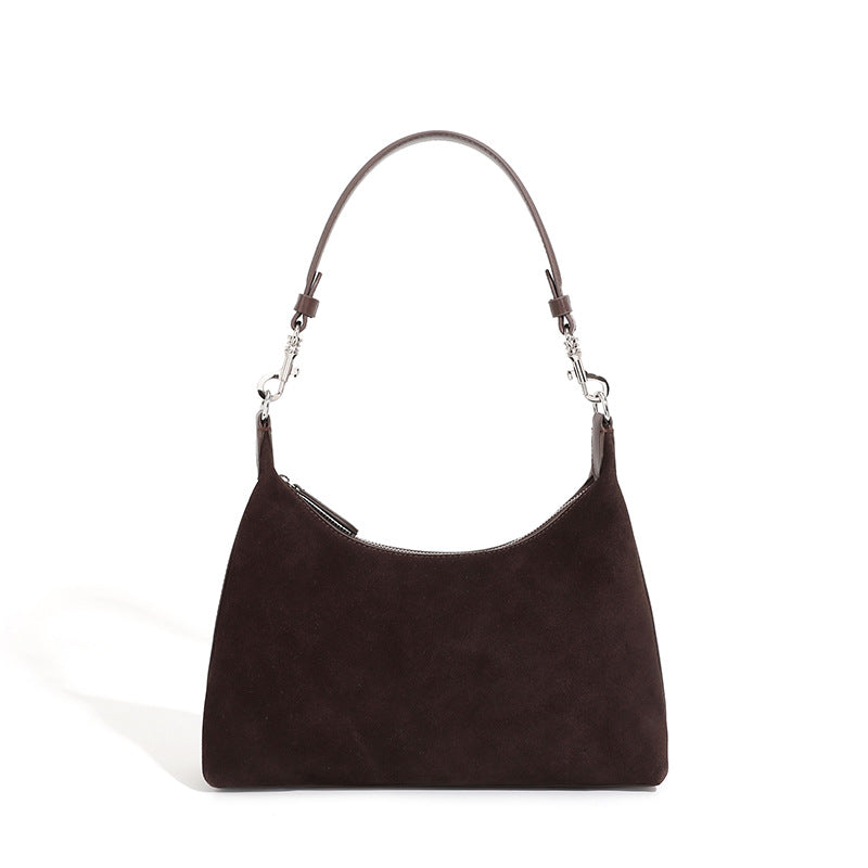 Women Minimalism Solid Suede Casual Shoulder Bag-RAIIFY