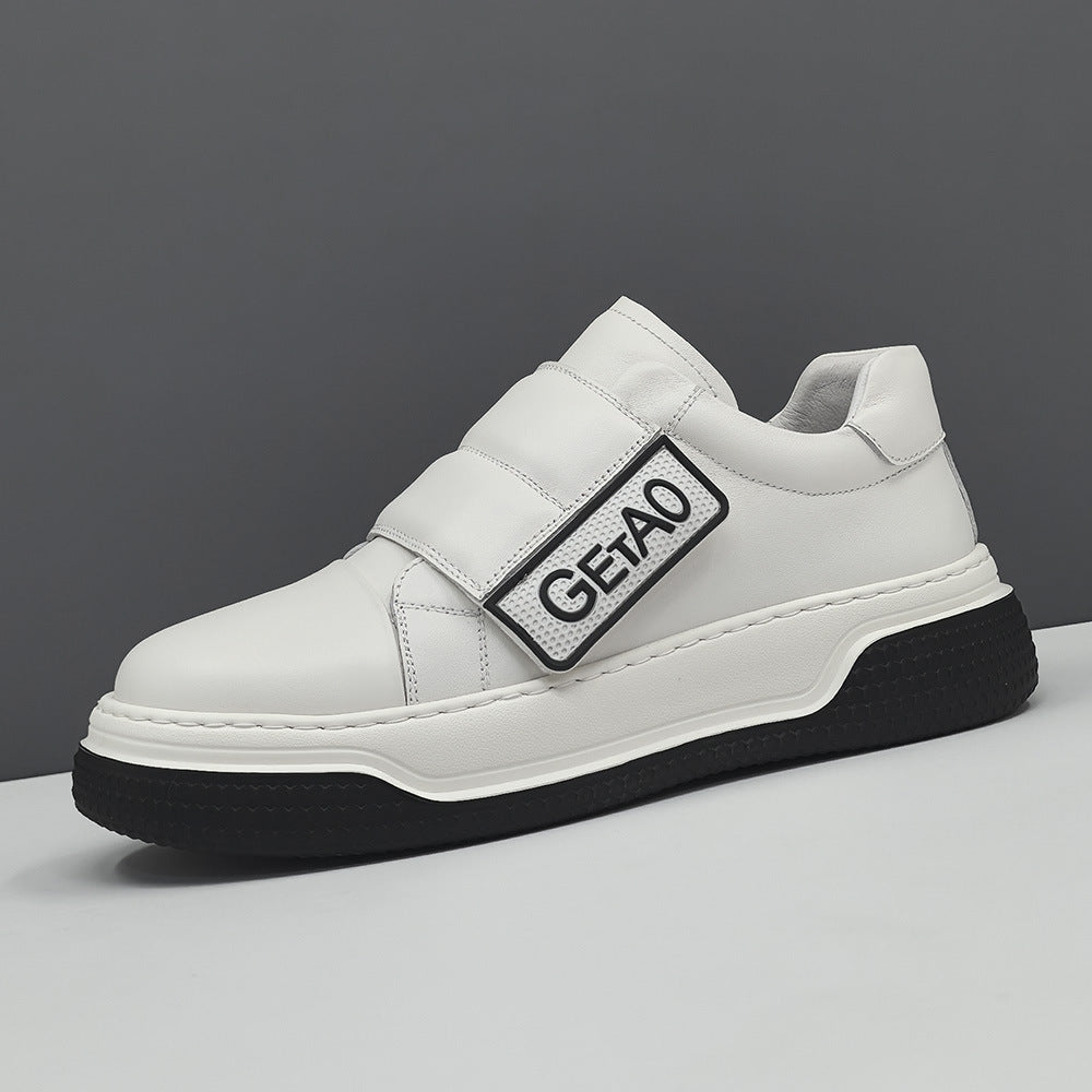 Men Stylish Leather Casual Velcro Sneakers-RAIIFY