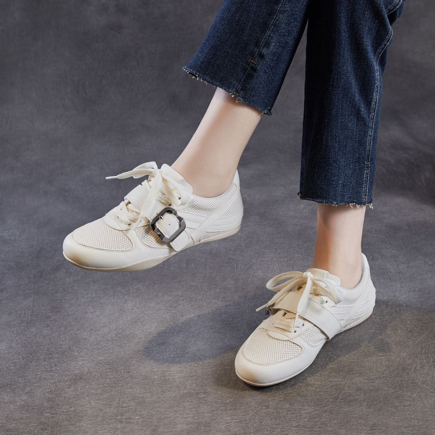 Zapatos planos casuales minimalistas huecos y transpirables para mujer