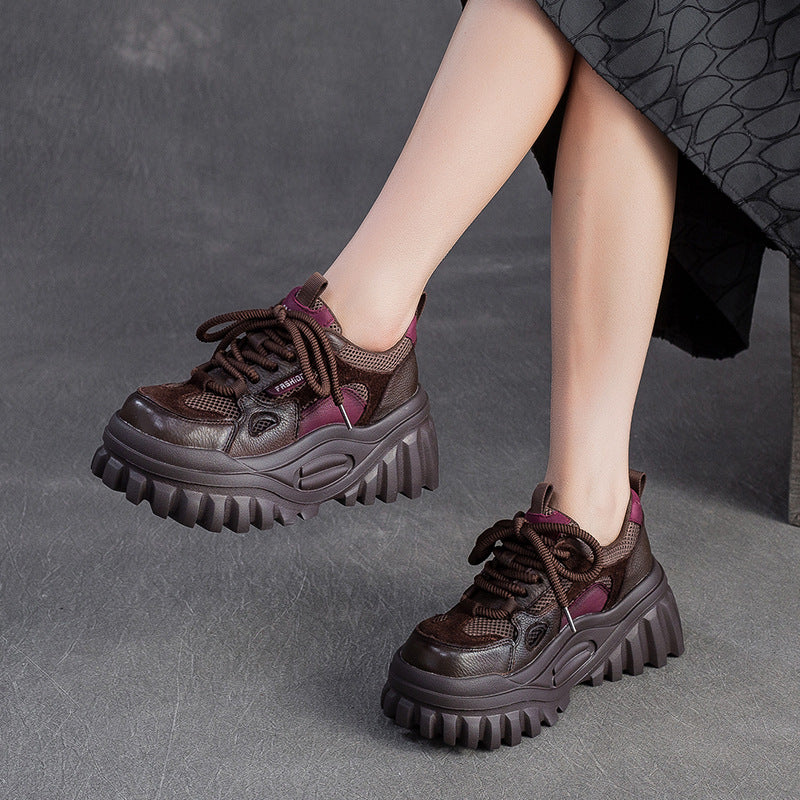 Women's Breathable Mesh Chunky Platform Casual Shoes-RAIIFY