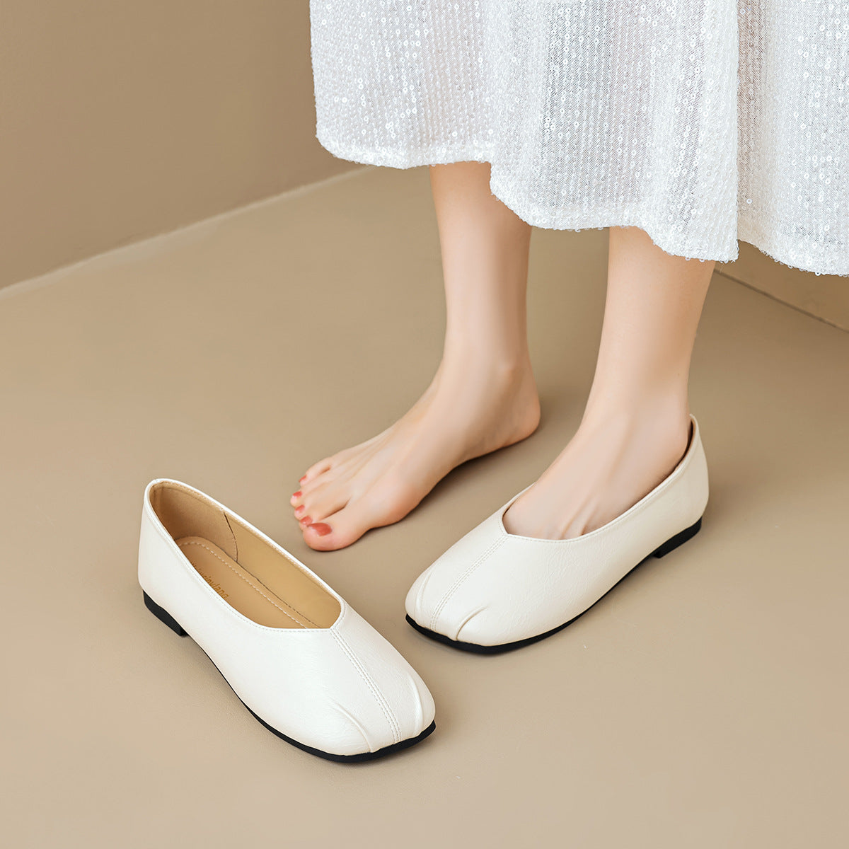 Women Minimalism Pure Leather Casual Flats-RAIIFY