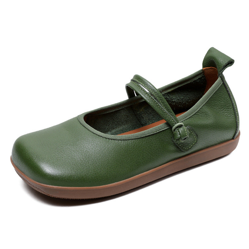 Women Retro Pure Leather Soft Casual Flats-RAIIFY