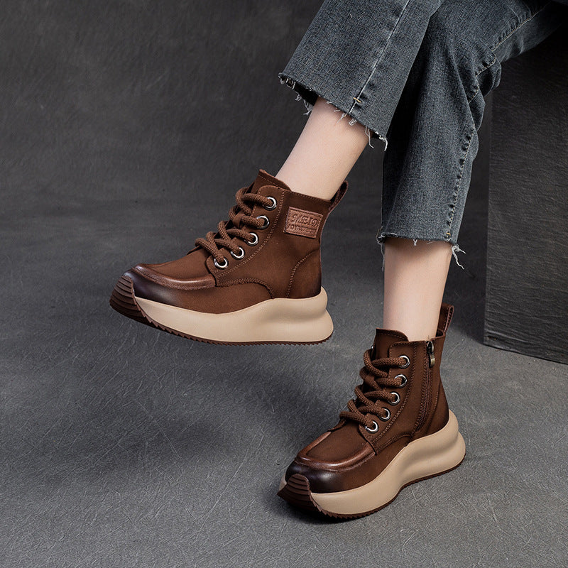 Women Classic Leather Casual Ankle Boots-RAIIFY