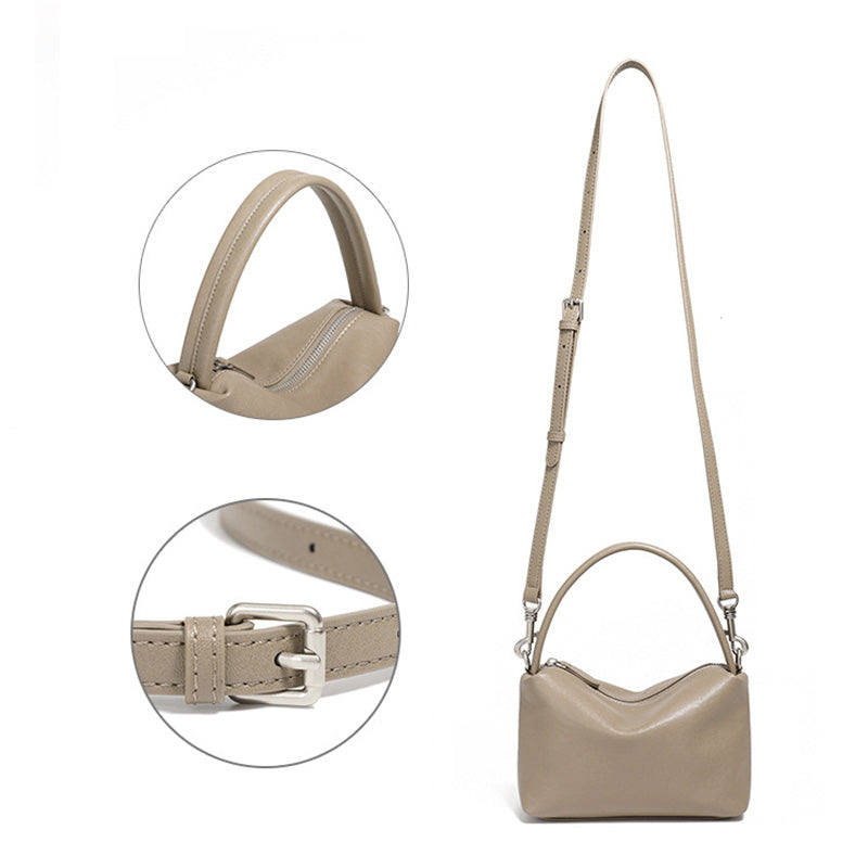 Women Fashion Plain Leather Mini Cross Body Bag-RAIIFY