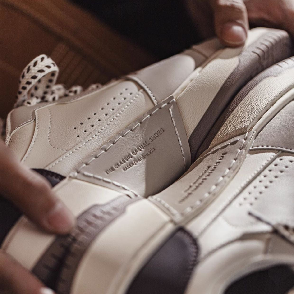 Men's Fashion Quilted Breathable Leather Court Sneakers-RAIIFY