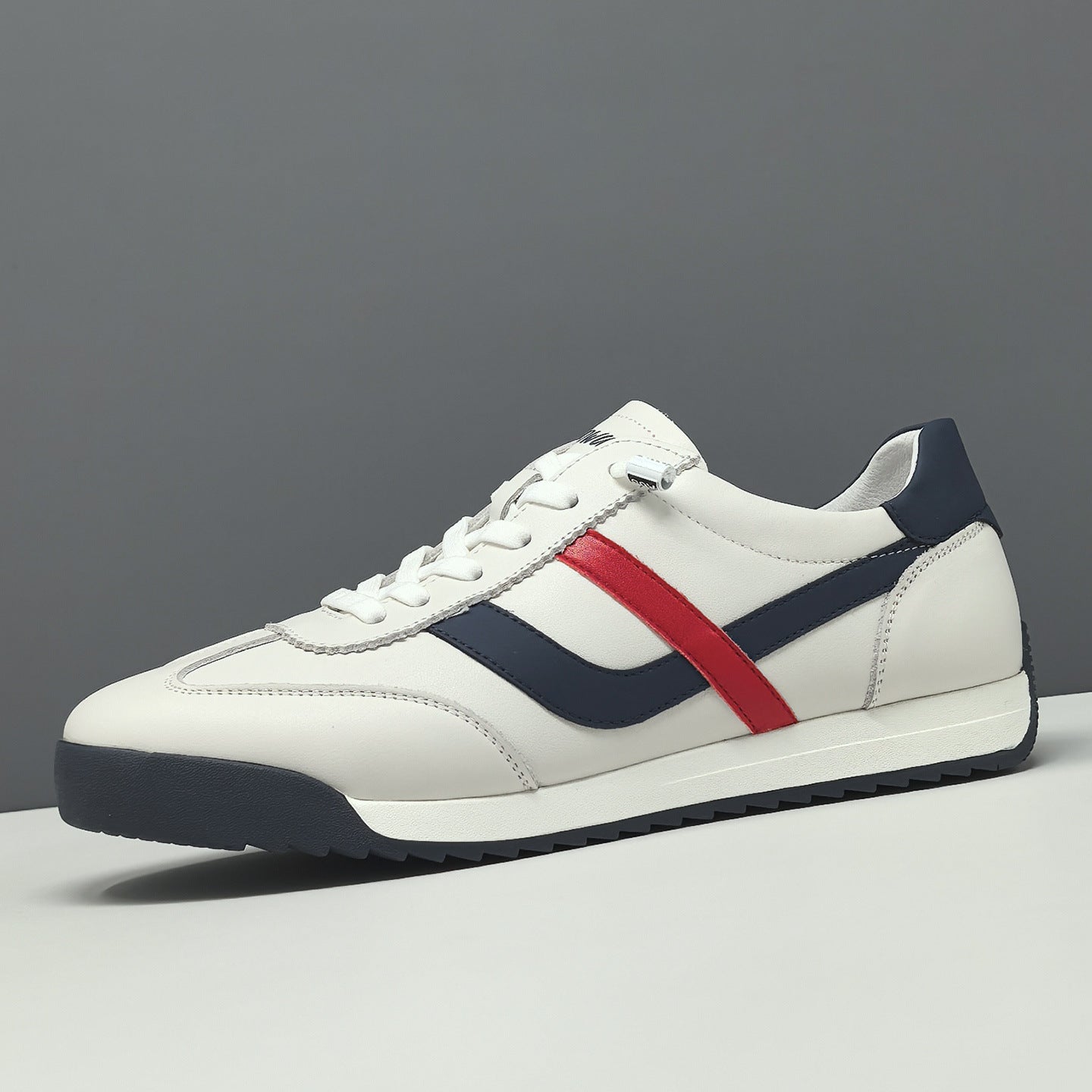 Men's Fashion Color Matching Leather Flat Casual Shoes-RAIIFY