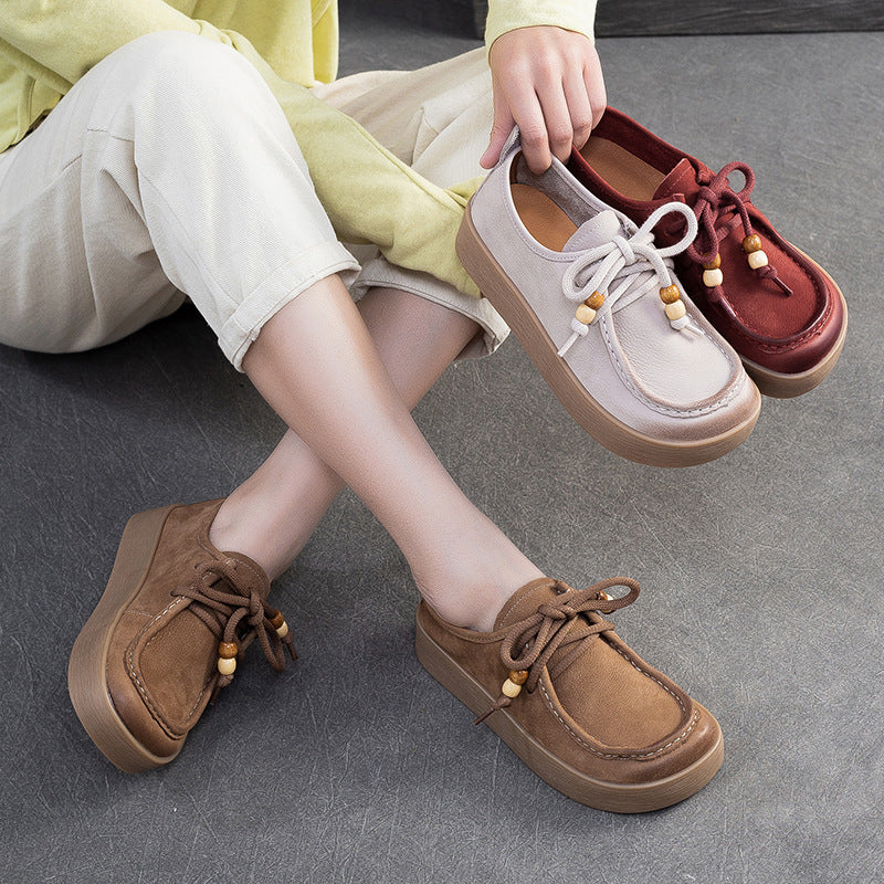 Women's Vintage Suede Flat Casual Shoes-RAIIFY