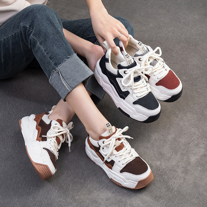 Women Fashion Patchwork Breathable Thick Sole Sneakers-RAIIFY