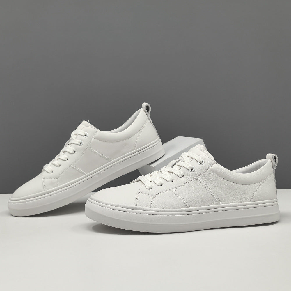 Men's Minimalism Plain Quilted Leather Flat Casual Shoes-RAIIFY