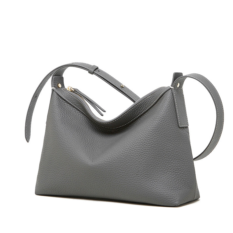 Women Simple Solid Soft Leather Casual Cross Body Bag-RAIIFY