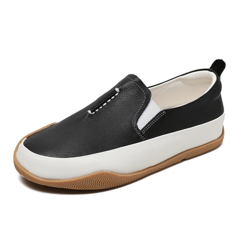 Women Soft Leather Minimalism Casual Loafers-RAIIFY