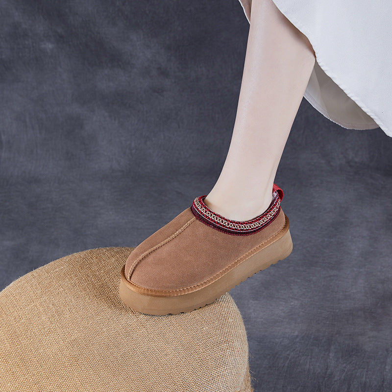 Women Minimalism Suede Furred Casual Shoes-RAIIFY