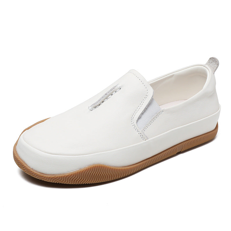 Women Soft Leather Minimalism Casual Loafers-RAIIFY