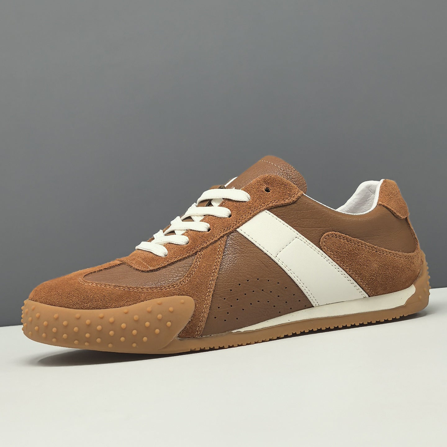 Men's Fashion Quilted Suede Flat Casual Sneakers-RAIIFY