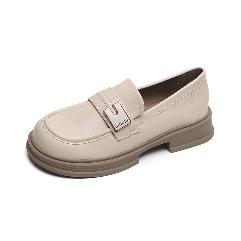 Women Minimalist Fashion Leather Casual Loafers-RAIIFY