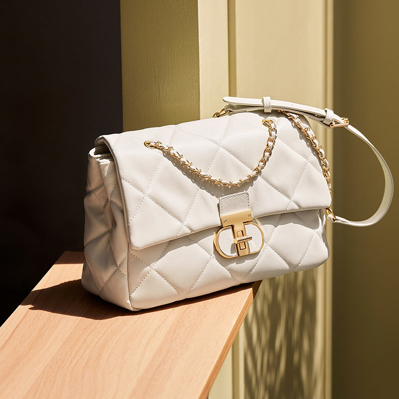 Women's Fashion Quilted Leather Chian Cross Body Bag-RAIIFY