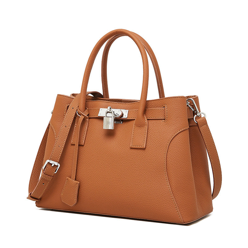 Women Casual Solid Leather Fashion Satchel Bag-RAIIFY