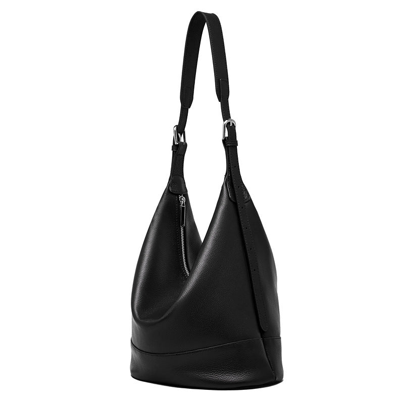 Women's Top-Grain Leather Large Capacity Bucket Bag-RAIIFY