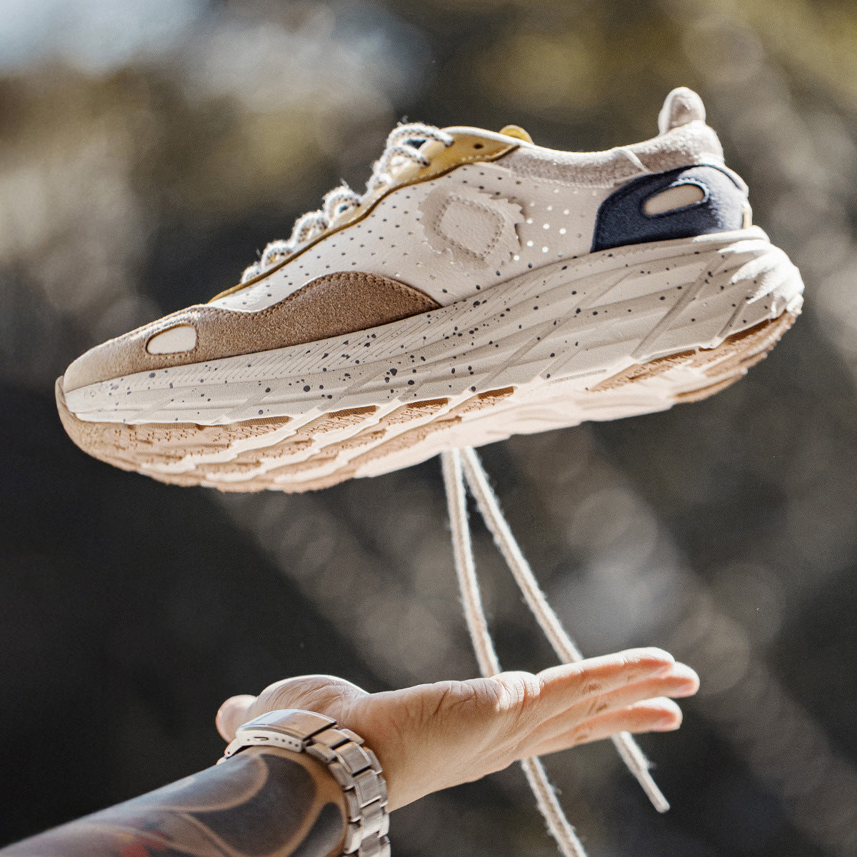 Men's Fashion Color Matching Leather Casual Running Sneakers-RAIIFY