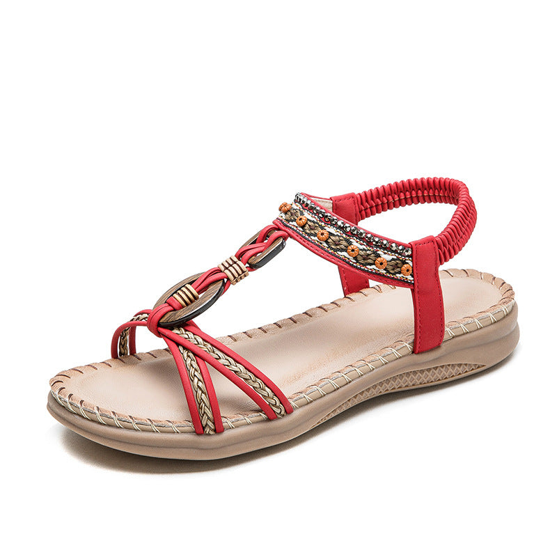 Women Handmade Plaited Summer Beach Sandals-RAIIFY