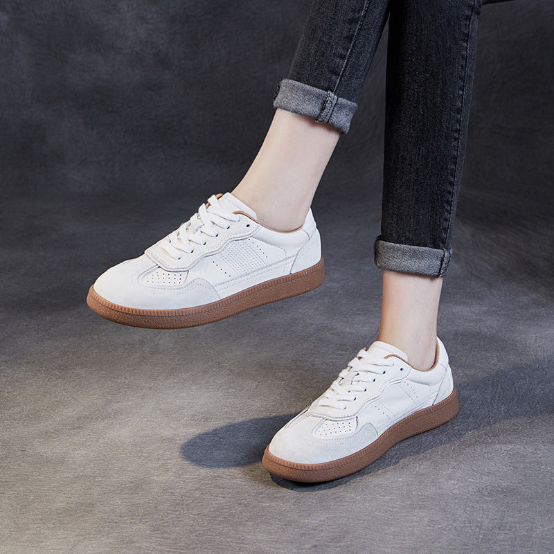 Women Soft Leather Fashion Casual Training Sneakers-RAIIFY