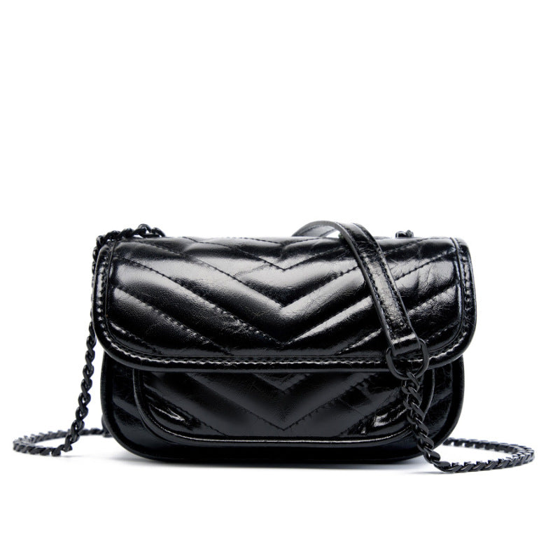 Women Minimalism Quilted Leather Mini Cross Body Bag-RAIIFY