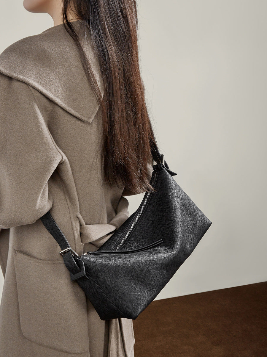 Women's Top-Grain Leather Hobo Shoulder Crossbody Tote Bag-RAIIFY