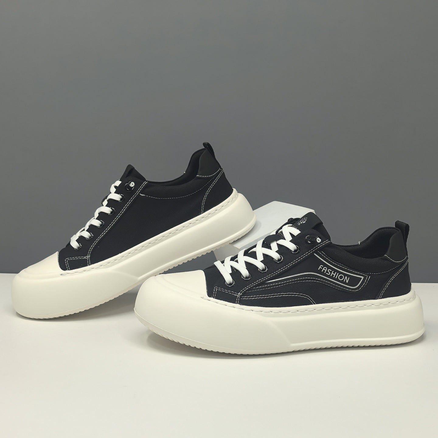 Men's Breathable Canvas Thick Sole Casual Board Shoes-RAIIFY