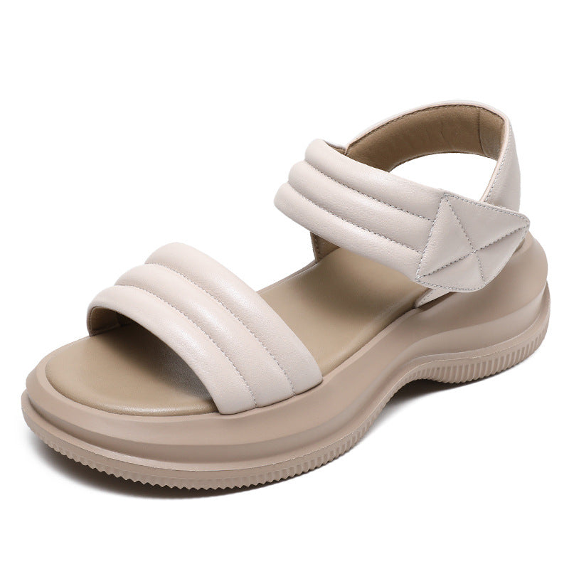 Women Minimalist Leather Summer Casual Sandals-RAIIFY