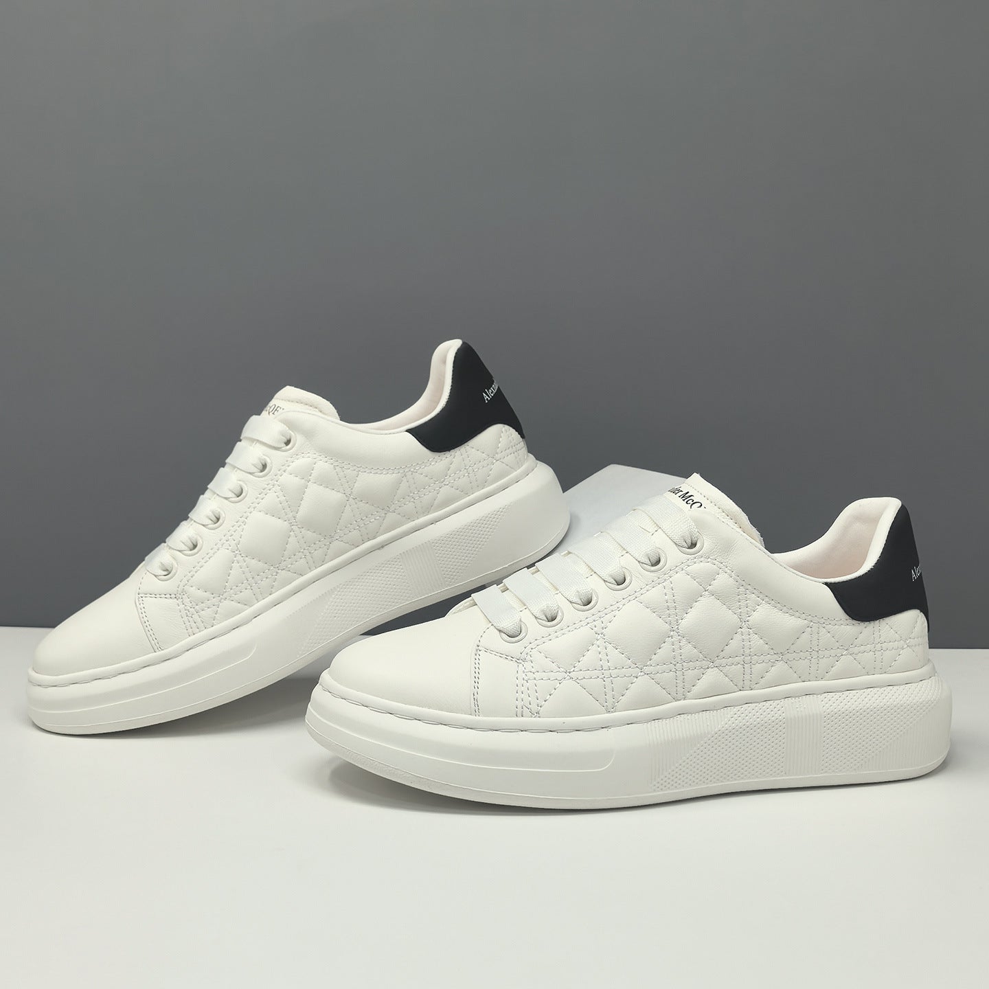 Men's Fashion Quilted Leather Casual Court Sneakers-RAIIFY