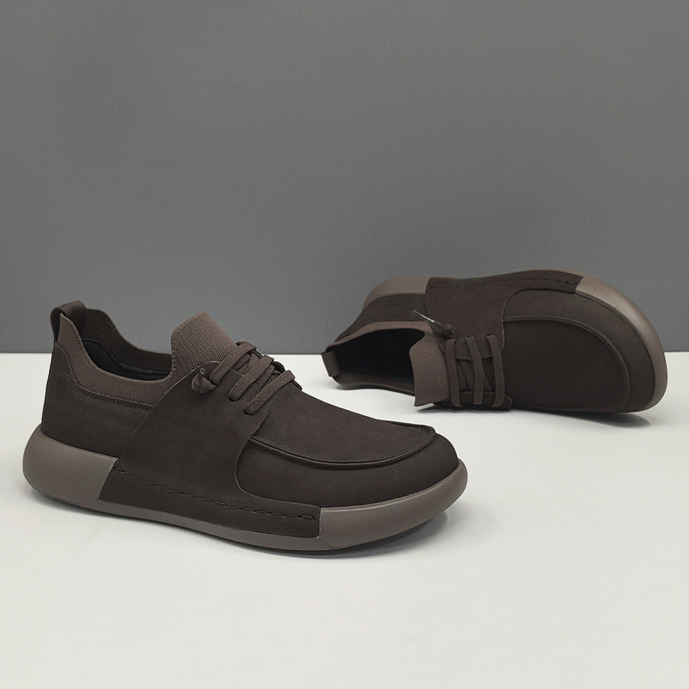 Men Minimalism Solid Leather Casual Shoes-RAIIFY