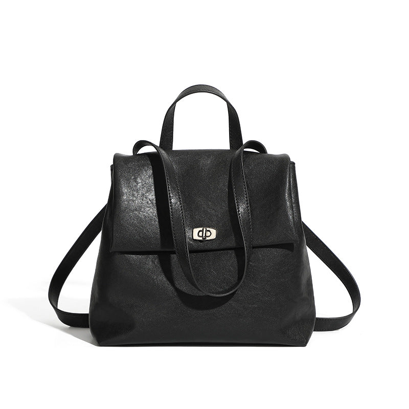 Women's Fashion Plain Leather Casual Backpack-RAIIFY