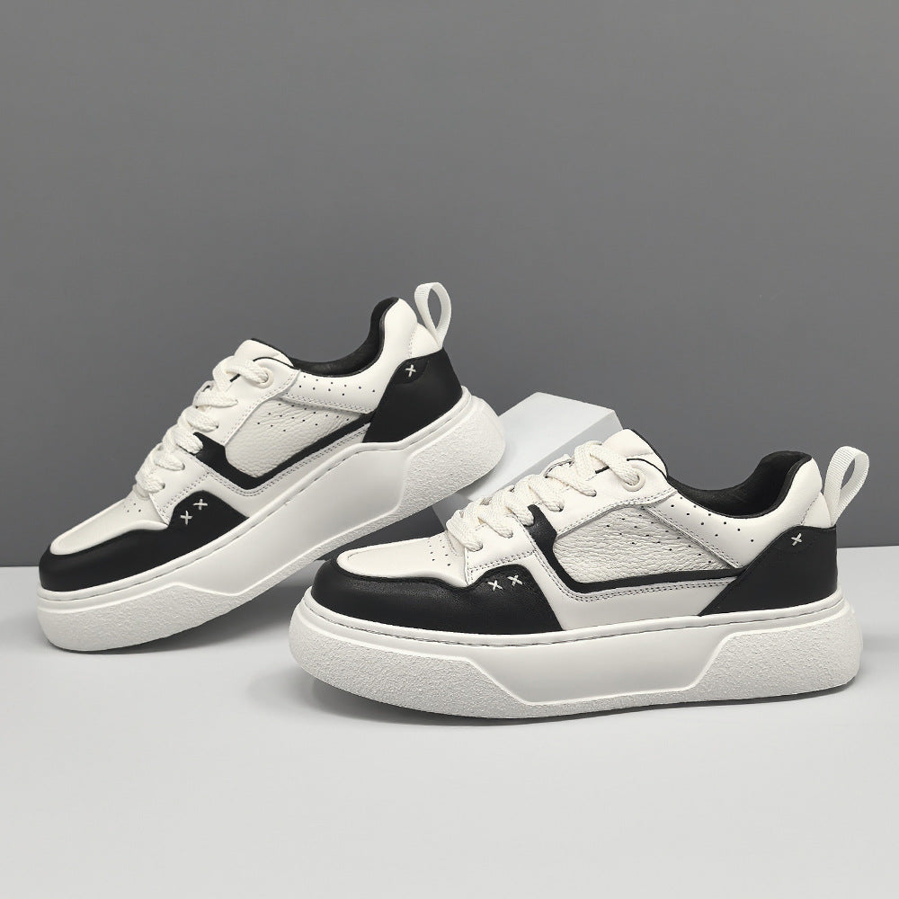 Men Fashion Breathable Soft Leather Casual Court Sneakers-RAIIFY