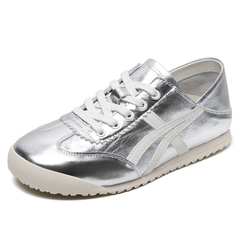 Women Fashion Soft Leather Casual Trainers Sneakers-RAIIFY