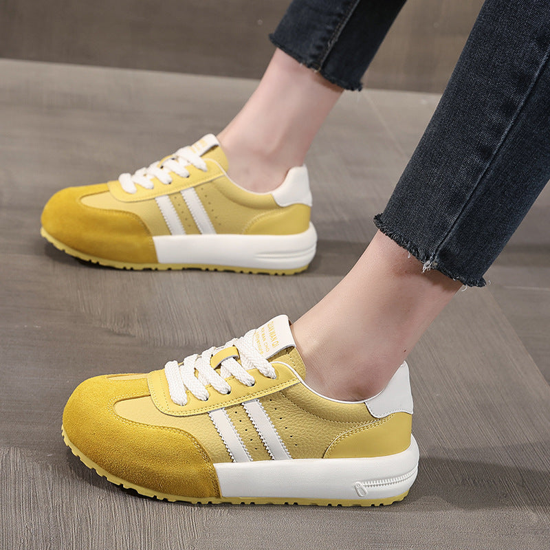 Women's Fashion Breathable Leather Training Casual Sneakers