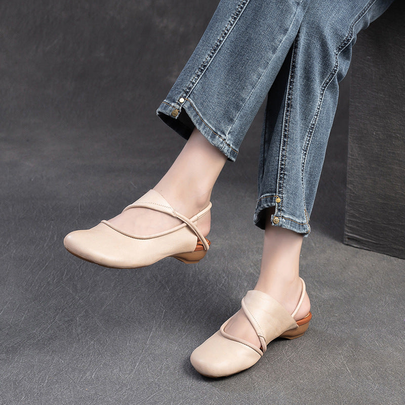 Women Casual Fashion Leather Flat Sandals-RAIIFY