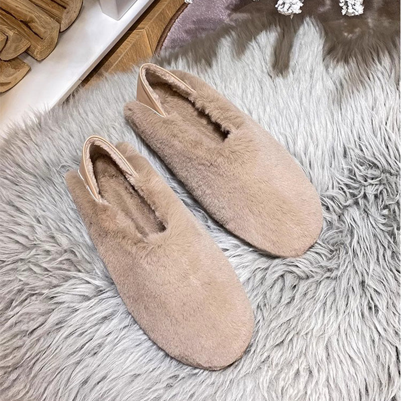 Women Soft Flat Casual Fur Shoes-RAIIFY