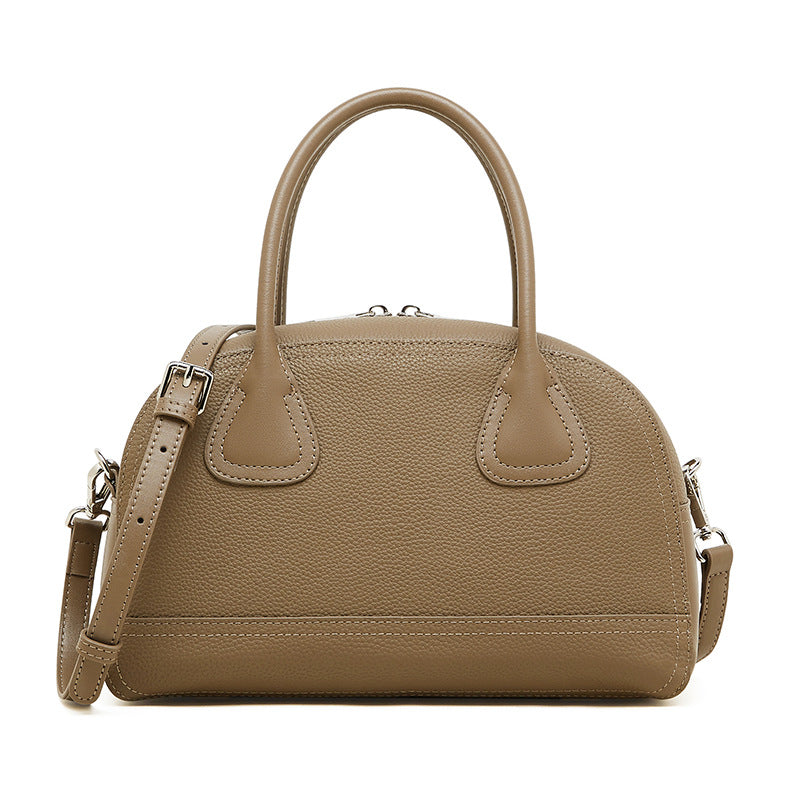 Women's Plain Leather Simple Casual Cross Body Handbag-RAIIFY