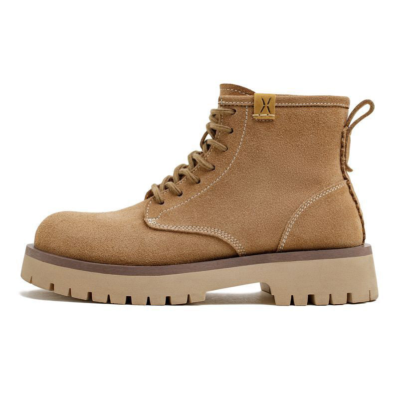 Men's Classic Plain Leather Work Ankle Boots