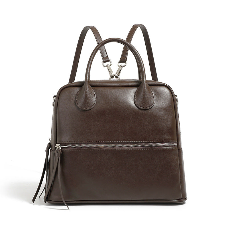 Women Retro Solid Leather Retro Mini Backpack-RAIIFY