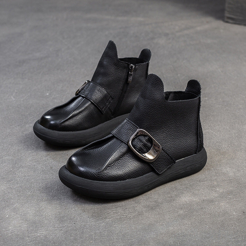 Women Minimalism Soft Leather Ankle Boots-RAIIFY