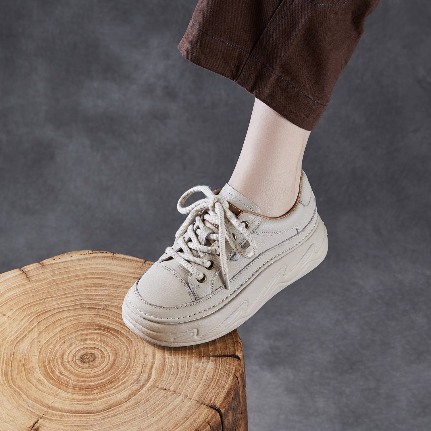 Women's Fashion Quilted Leather Casual Platform Sneakers-RAIIFY