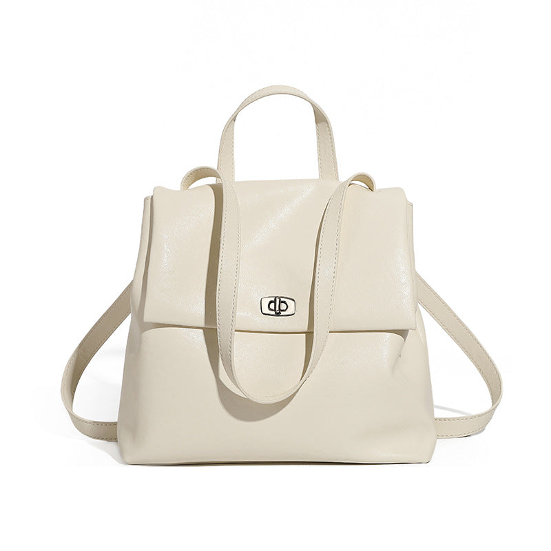 Women's Fashion Plain Leather Casual Backpack-RAIIFY