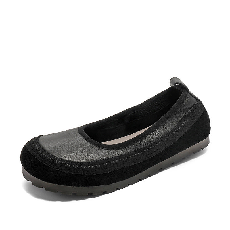 Women Retro Soft Leather Casual Flats-RAIIFY