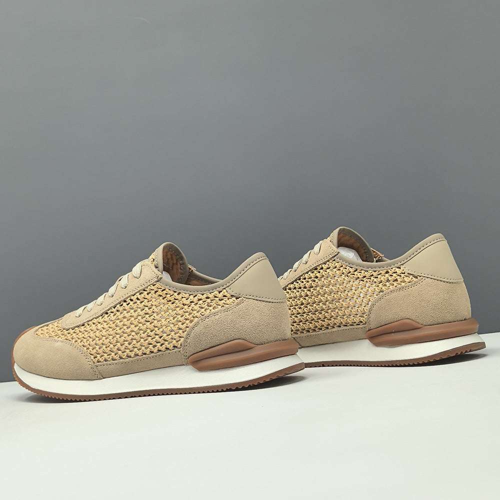 Men's Fashion Summer Hollow Mesh Leather Casual Shoes-RAIIFY