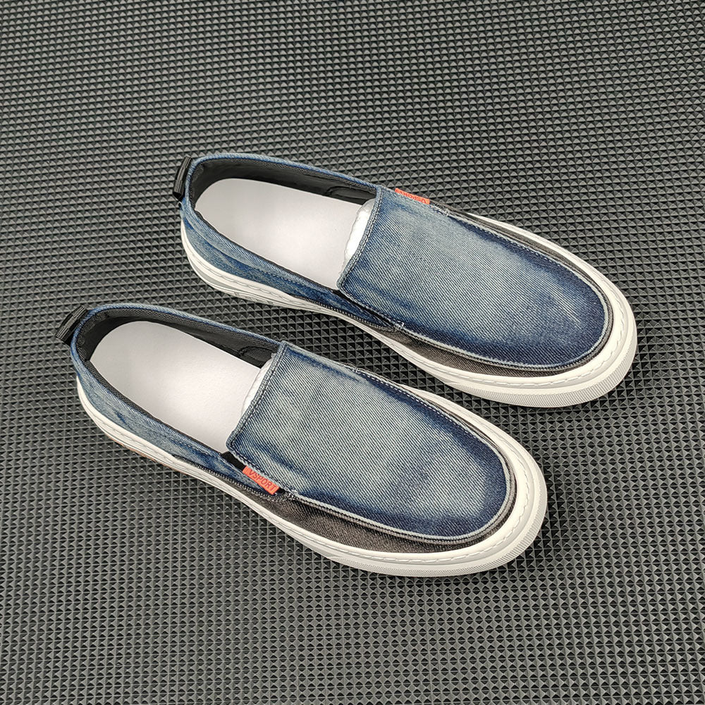 Men Fashion Denim Canvas Flat Casual Loafers-RAIIFY