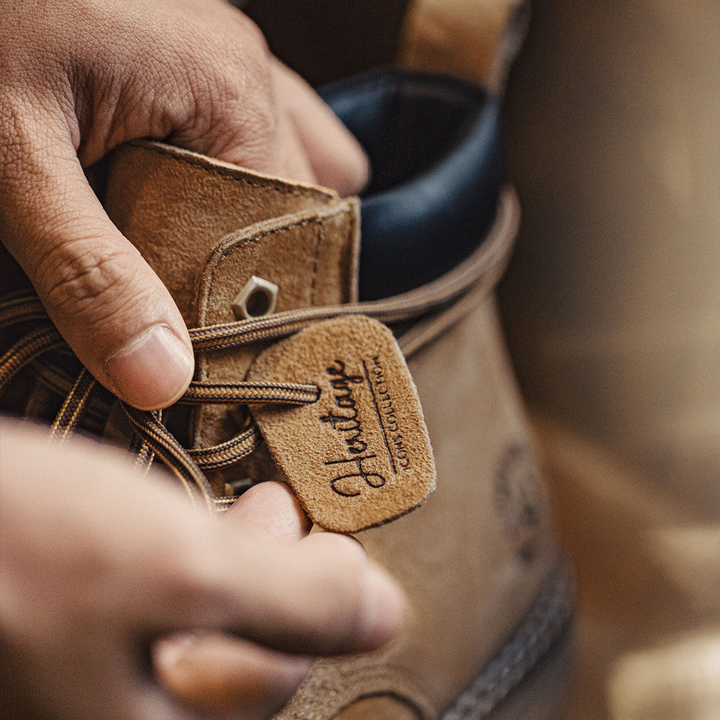 Men's Classic Quilted Leather Ankle Work Boots-RAIIFY