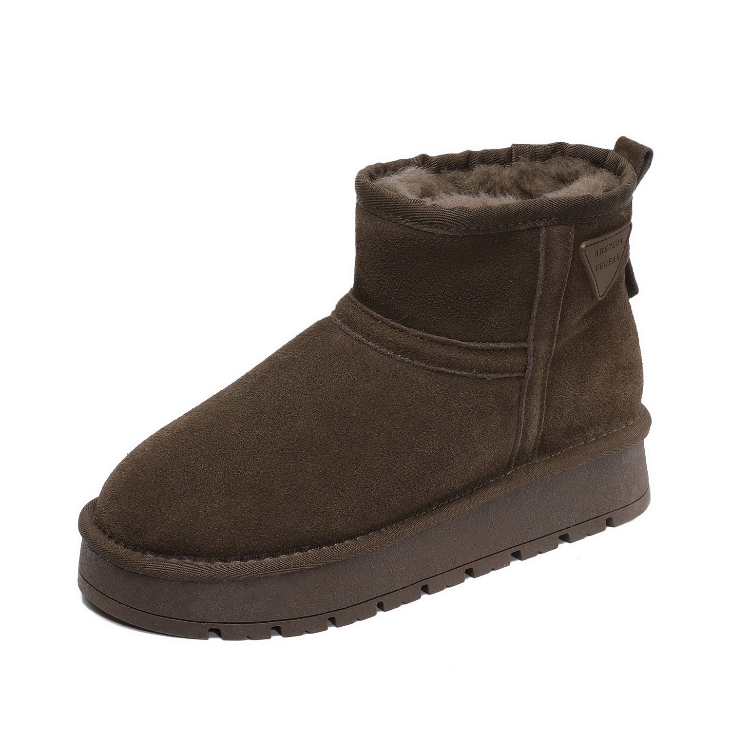 Women's Vintage Suede Slip-on Ankle Snow Boots-RAIIFY